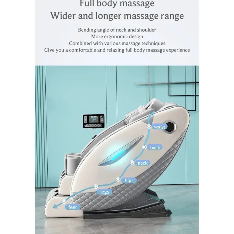 4D Massage Chair with Full Body Relaxation Function 2025 Zero Gravity SL - Track Shiatsu with Bluetooth Speaker and AI Control - Wellness Wave Fitness